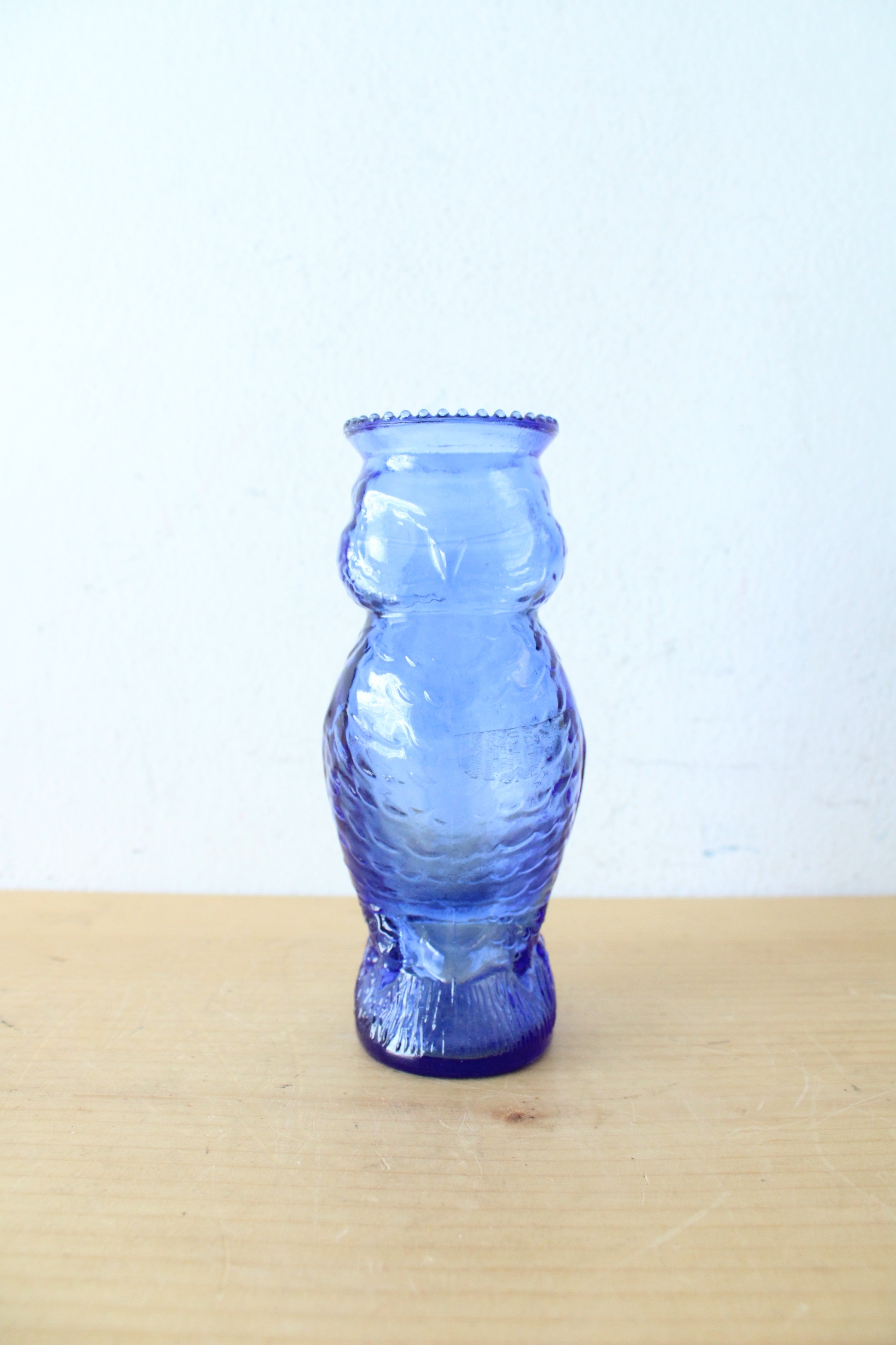 Vintage Maryland Glass Cobalt Blue Owl Vase