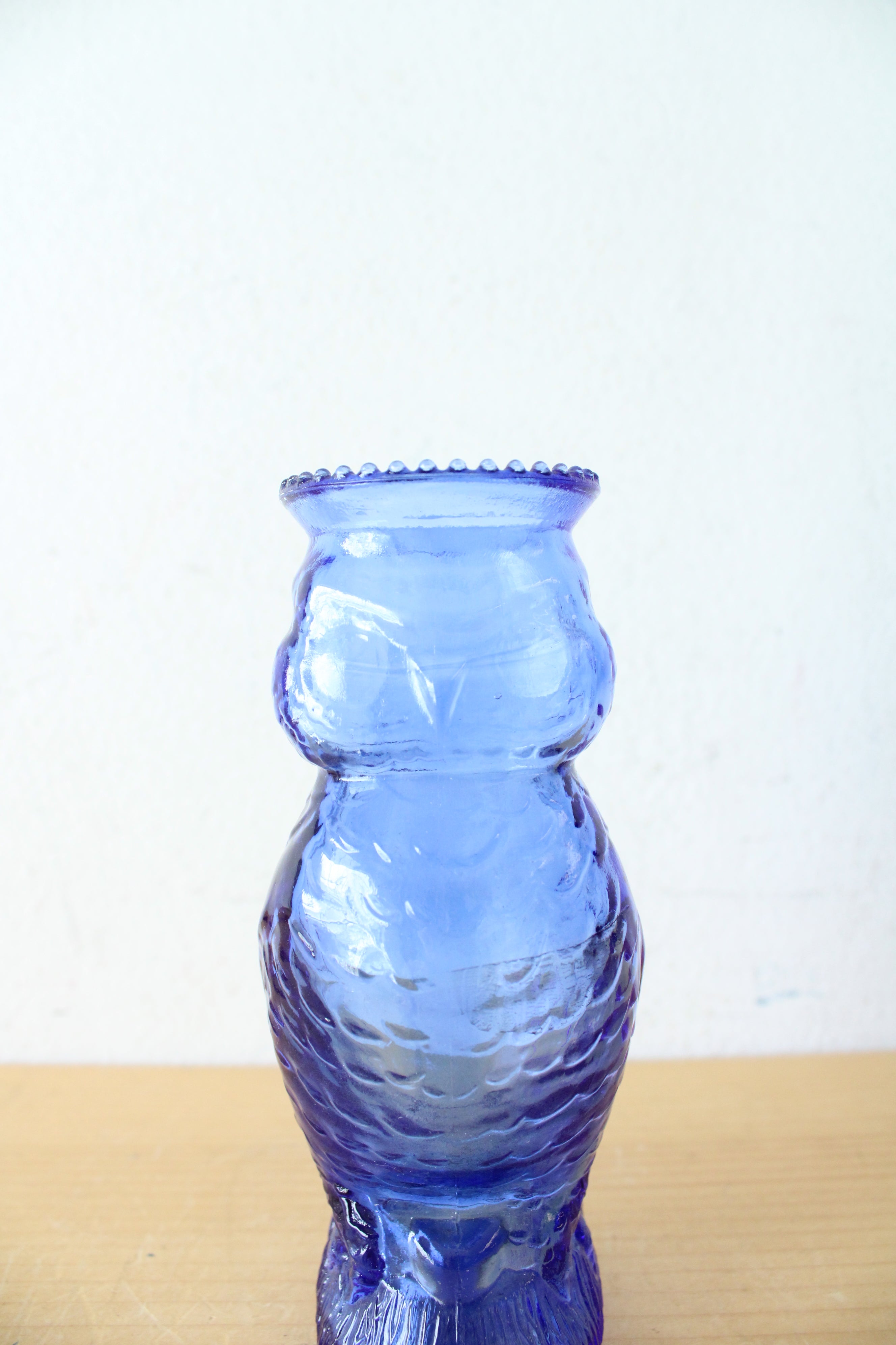 Vintage Maryland Glass Cobalt Blue Owl Vase