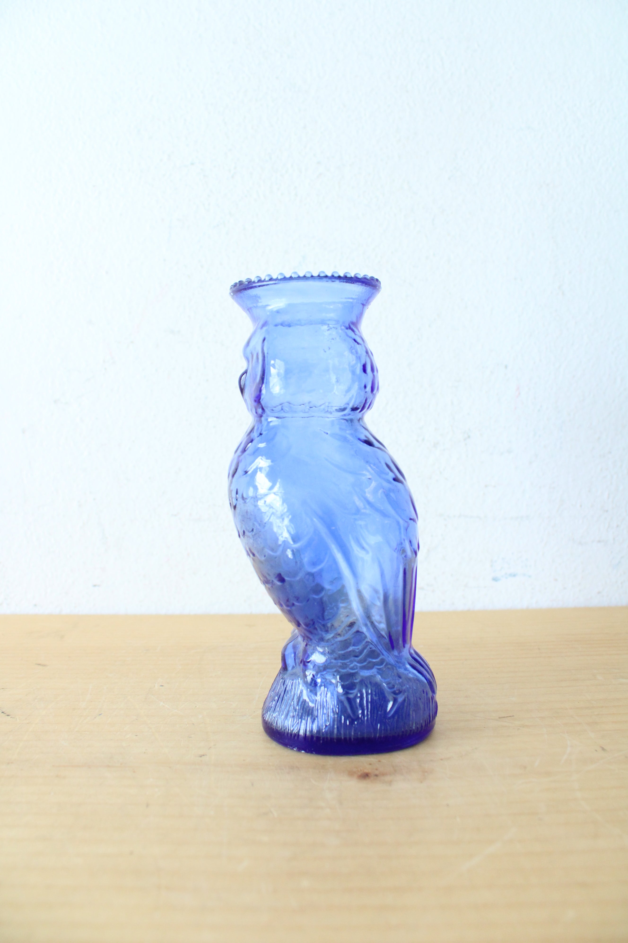 Vintage Maryland Glass Cobalt Blue Owl Vase