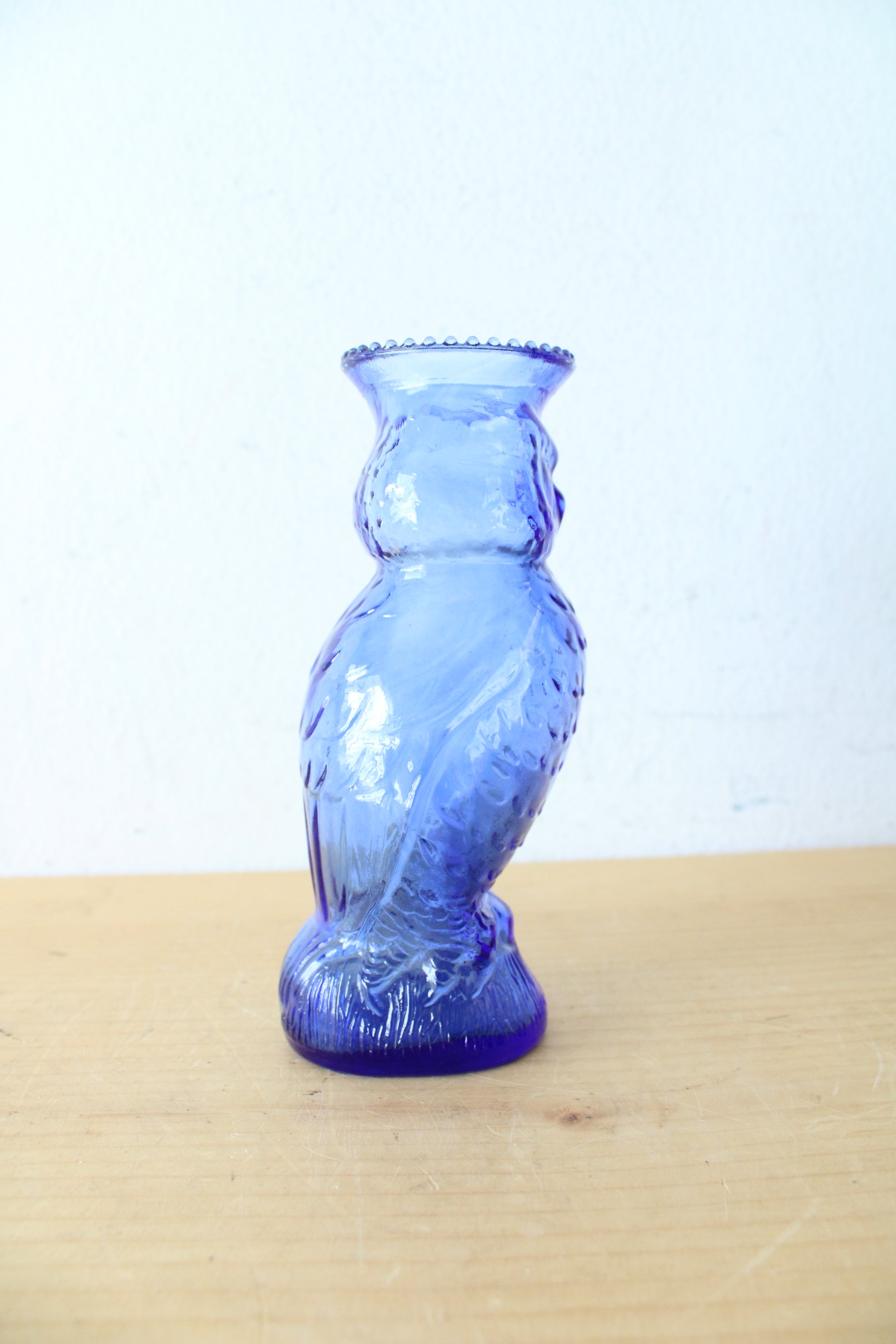 Vintage Maryland Glass Cobalt Blue Owl Vase