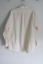 Bill Blass Pale Yellow Cotton Blend Button Down Shirt | 17 1/2