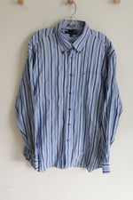 Tommy Hilfiger Blue Striped Button Down Shirt | XL