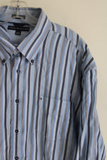 Tommy Hilfiger Blue Striped Button Down Shirt | XL