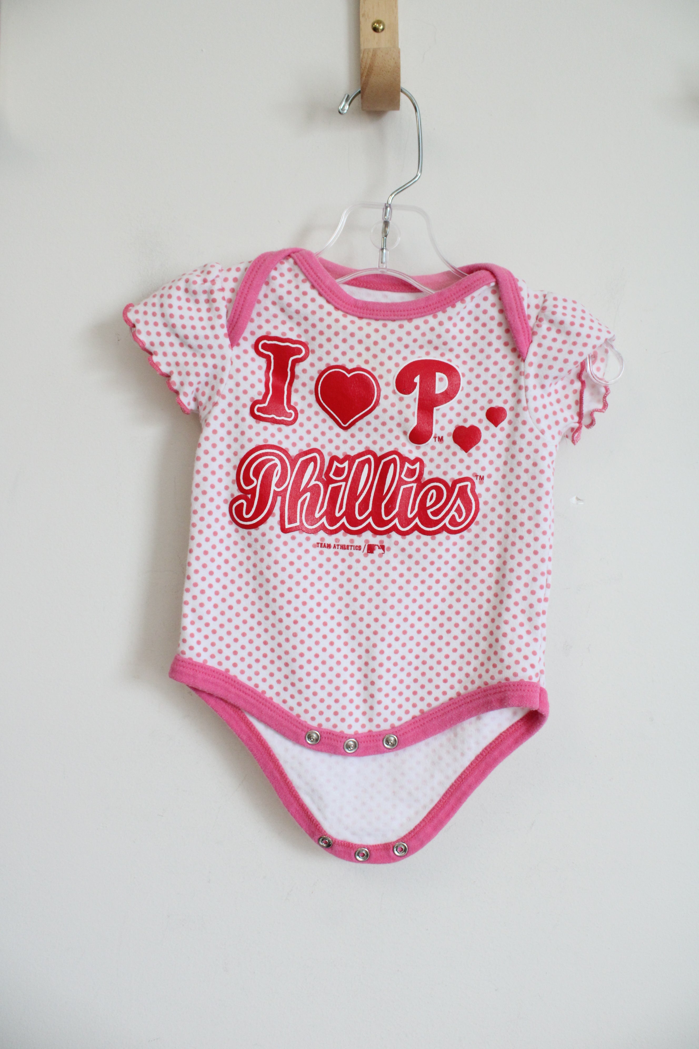 Team Athletics MLB I Heart Phillies Pink Onesie | 0/3 MO