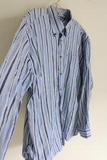 Tommy Hilfiger Blue Striped Button Down Shirt | XL