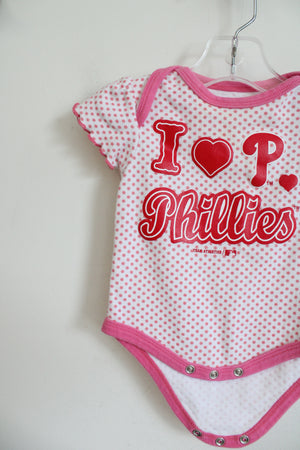 Team Athletics MLB I Heart Phillies Pink Onesie | 0/3 MO