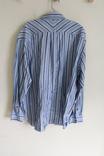 Tommy Hilfiger Blue Striped Button Down Shirt | XL