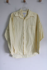 Van Huesen Oxford Regular Fit Yellow Button Down Shirt | L