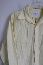 Van Huesen Oxford Regular Fit Yellow Button Down Shirt | L