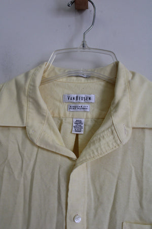 Van Huesen Oxford Regular Fit Yellow Button Down Shirt | L