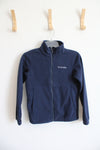 Columbia Navy Fleece Full Zip Jacket | Youth M