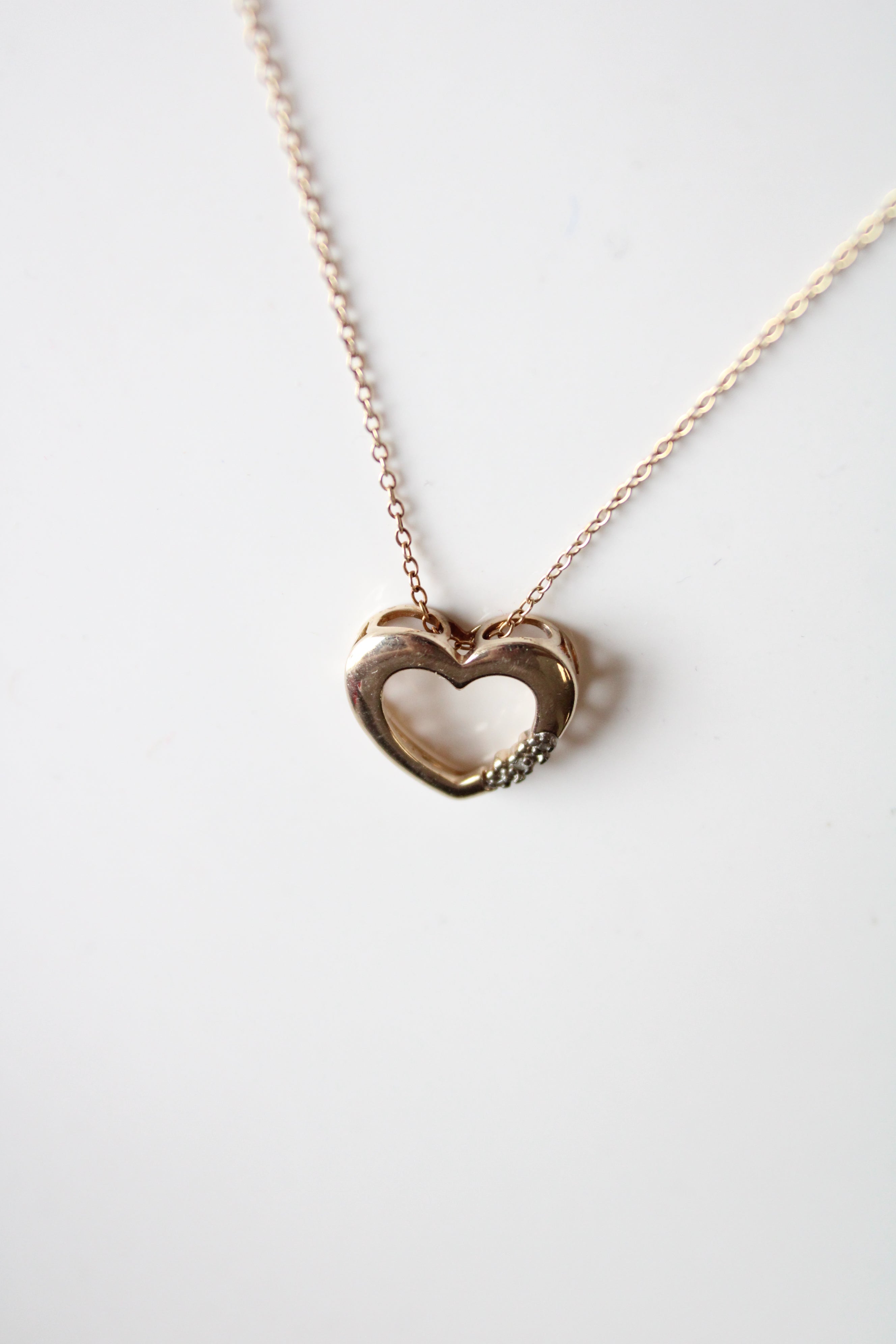 Gold Coated Sterling Silver Heart Necklace