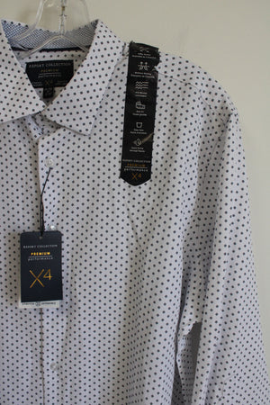 NEW Nordstrom Rack Report Collection Slim Fit White Patterned Button Down Shirt | XL
