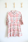 NEW Wonder Nation Cream & Peach Button Down Cotton Dress | Youth XL (14/16)