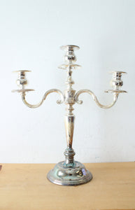 Silver Plated Three Arm Candelabra