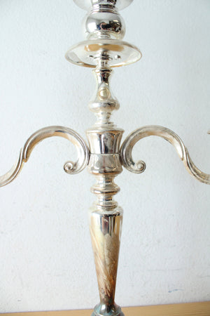 Silver Plated Three Arm Candelabra