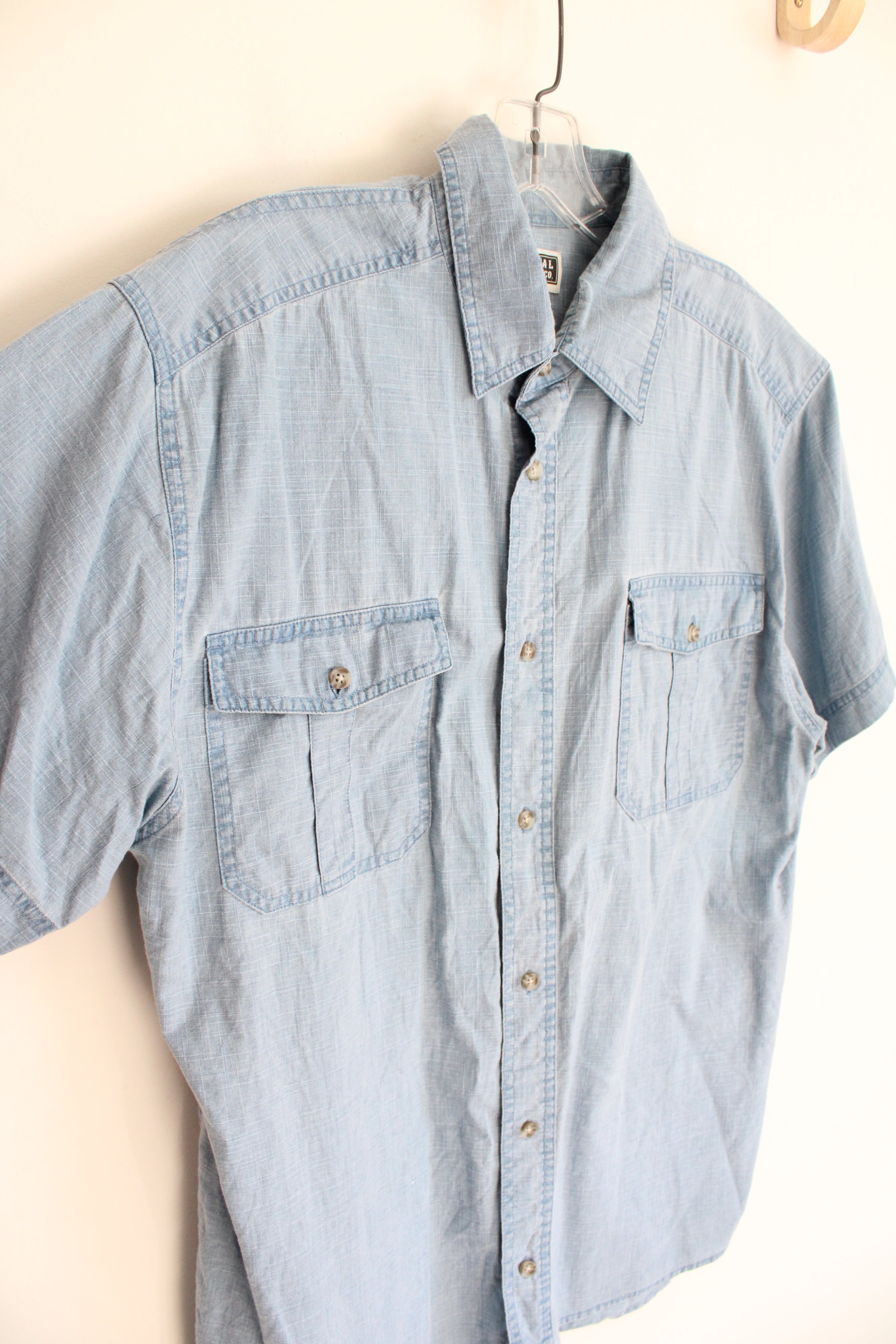 Route 66 Light Blue Denim Button Down Shirt | L