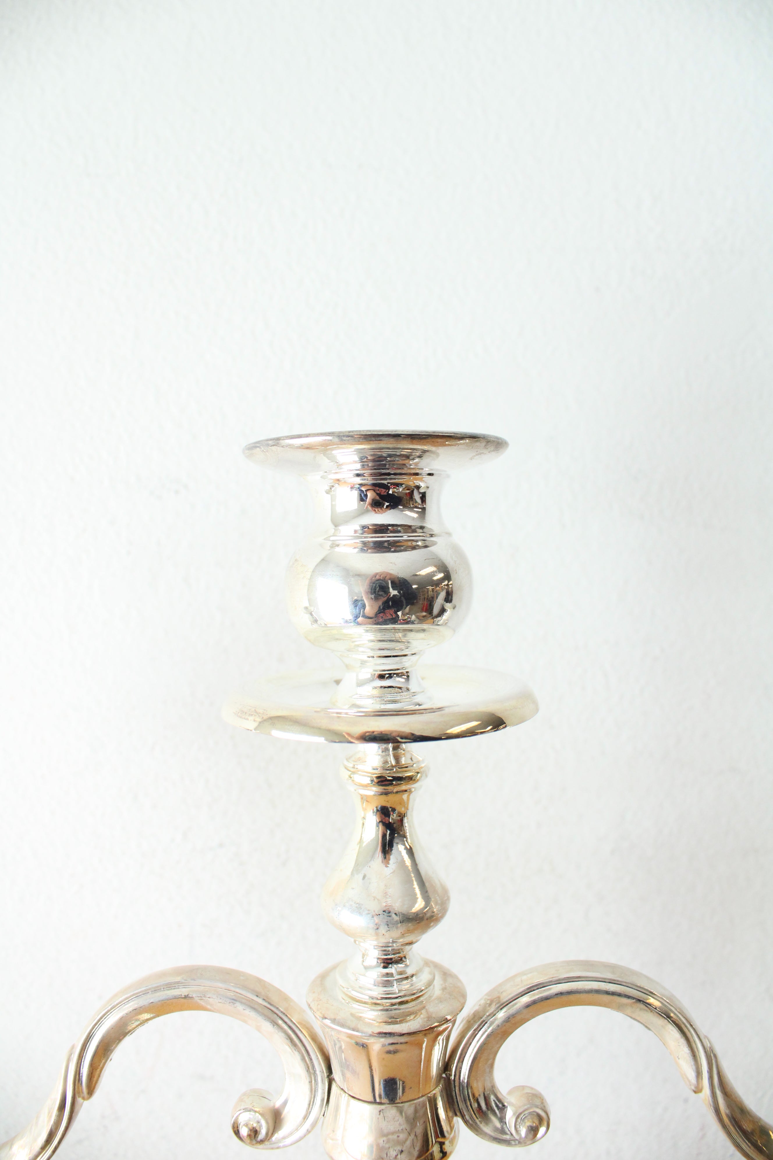 Silver Plated Three Arm Candelabra