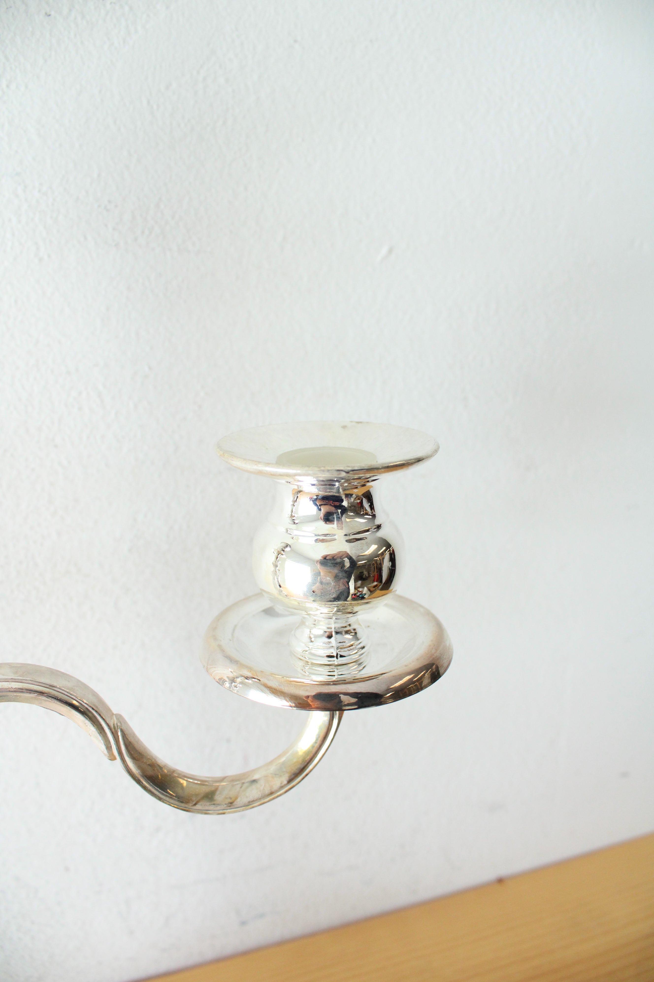 Silver Plated Three Arm Candelabra