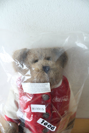 Boyds Bear Coca Cola Letterman Jacket Plush Bear