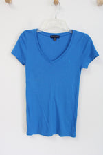 Ralph Lauren Bright Blue V-Neck Tee | M