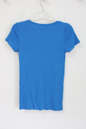 Ralph Lauren Bright Blue V-Neck Tee | M