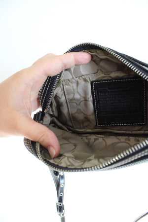 Coach Black & White Checkered Small Crossbody Bag