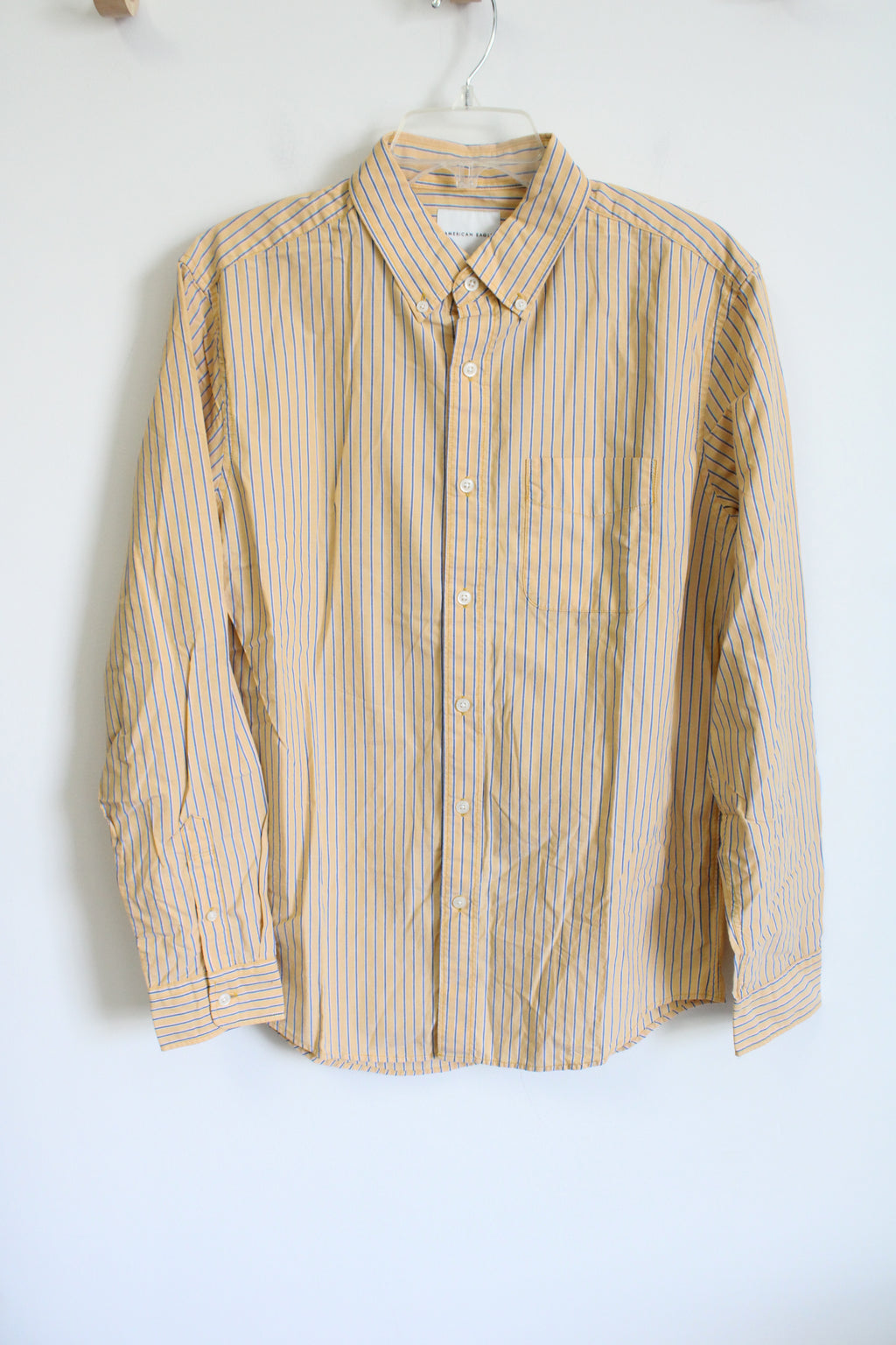 NEW American Eagle Yellow Striped Long Sleeved Button Down Shirt | M