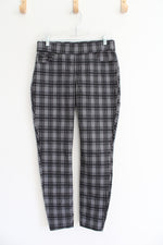 Nine West Jeans Heidi Pull-On Skinny Black & Gray Plaid Pants | 6