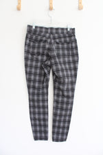 Nine West Jeans Heidi Pull-On Skinny Black & Gray Plaid Pants | 6