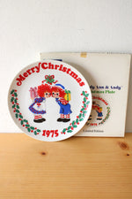 Schmid The Raggedy Ann & Andy 1975 Christmas Wall Decor Plate