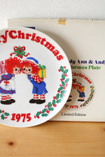 Schmid The Raggedy Ann & Andy 1975 Christmas Wall Decor Plate