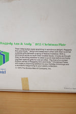 Schmid The Raggedy Ann & Andy 1975 Christmas Wall Decor Plate