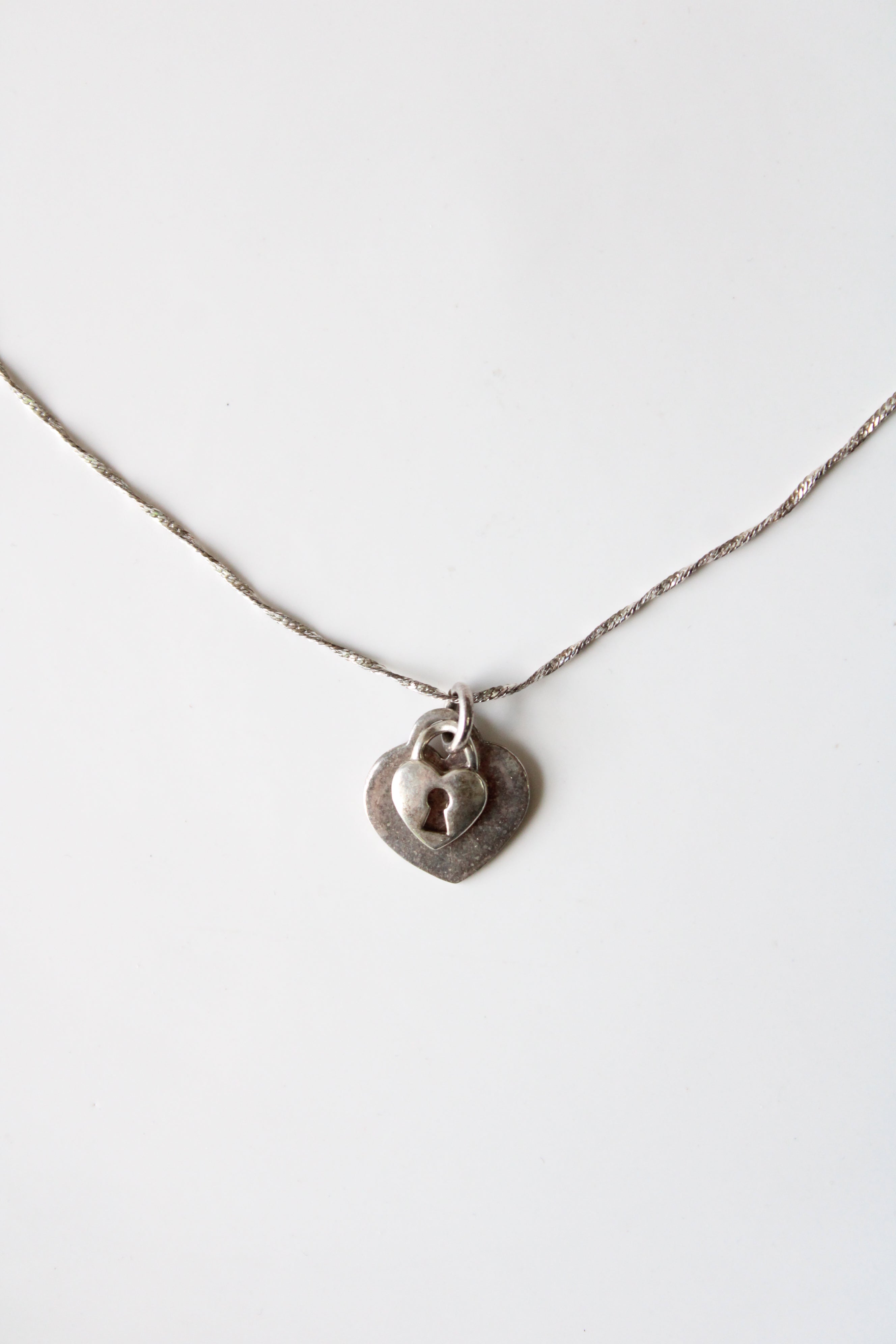 Speidel USA Heart Padlock Sterling Silver Pendant Necklace