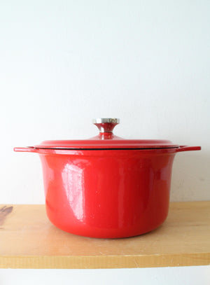 Rachael Ray Red Enamelware 5 Quart Cast Iron Dutch Oven