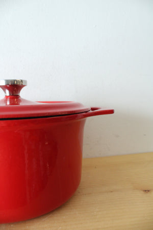 Rachael Ray Red Enamelware 5 Quart Cast Iron Dutch Oven