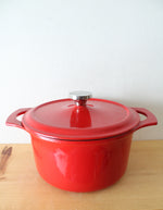 Rachael Ray Red Enamelware 5 Quart Cast Iron Dutch Oven