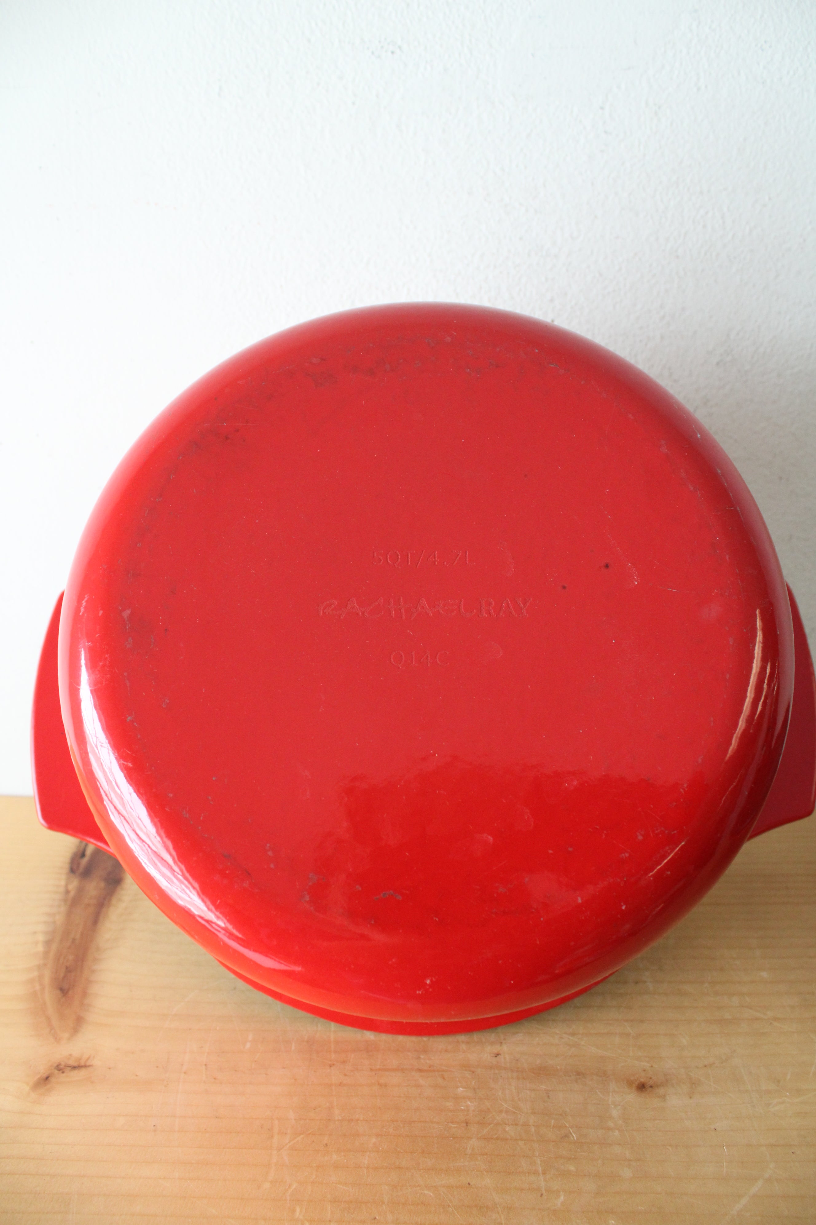 Rachael Ray Red Enamelware 5 Quart Cast Iron Dutch Oven