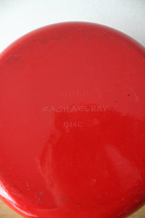 Rachael Ray Red Enamelware 5 Quart Cast Iron Dutch Oven