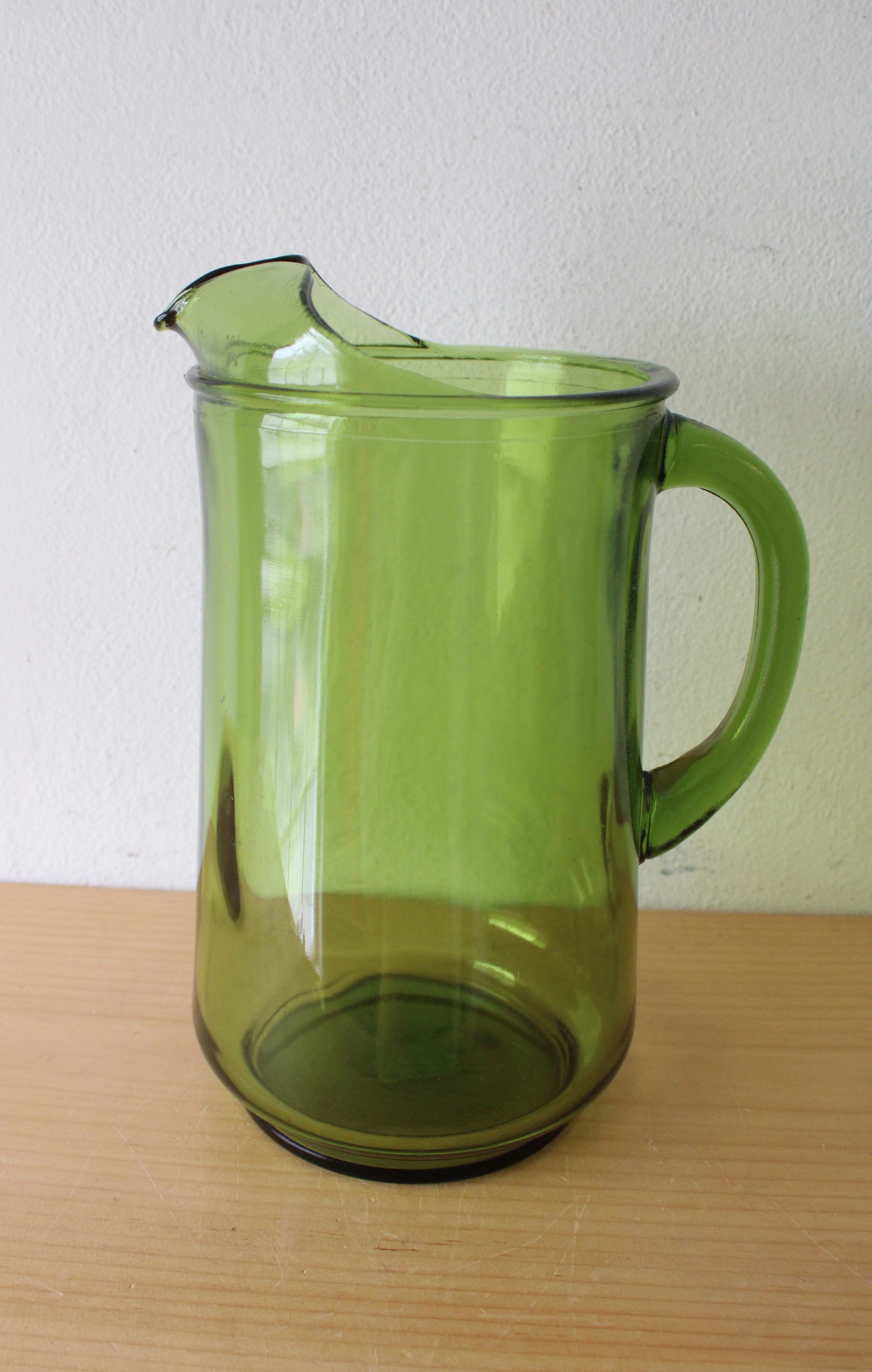 Anchor Hocking Finlandia Avocado Green Glass Drink Pitcher