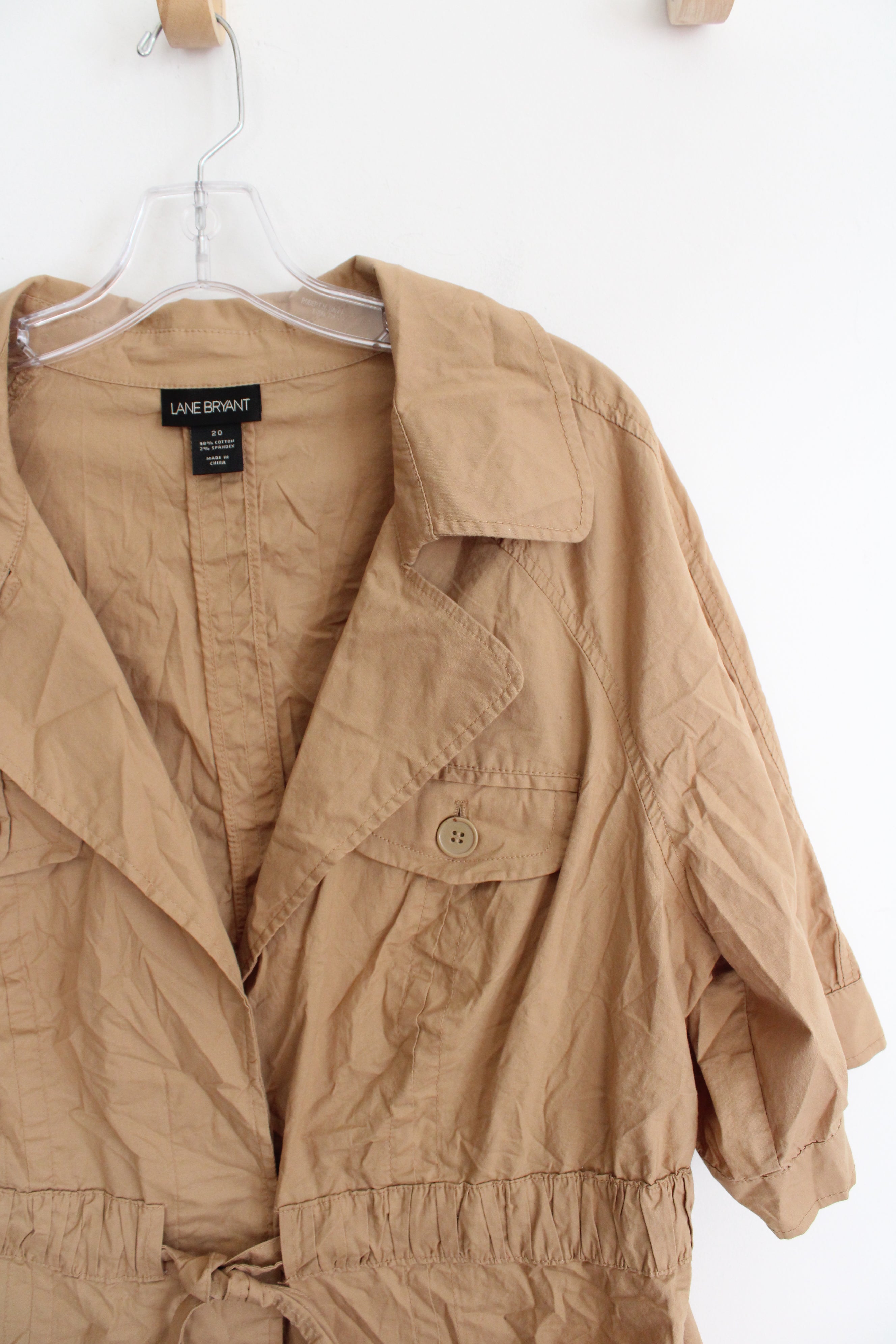 Lane Bryant Tan Tied Short Sleeved Jacket | 20