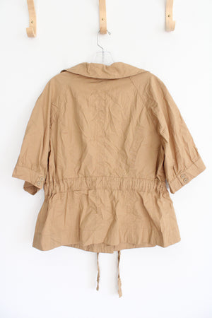 Lane Bryant Tan Tied Short Sleeved Jacket | 20