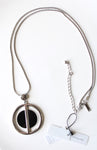 NEW White House Black Market Silver Onyx Pendant Long Necklace