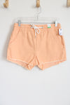 NEW ReGeneration Poppy Peach Denim Elastic Waistband Pull On Shorts | S