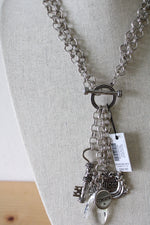 NEW Chico's Limited Edition Silver Charm Tassel 35 Bold Years Statement Necklace