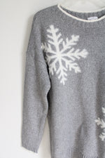 J.Jill Gray Snowflake Sweater | S