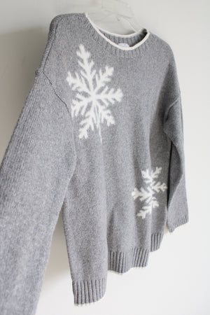 J.Jill Gray Snowflake Sweater | S