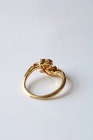 Avon "F" Initial Gold Ring | Size 7.5