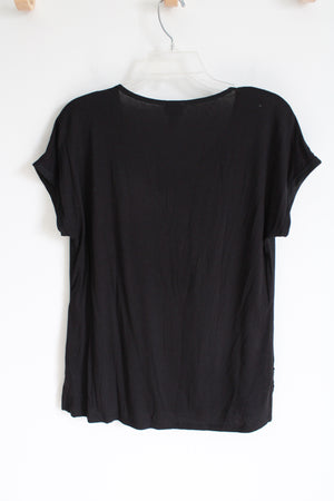 Chico's Black Chiffon Front Blouse | 0 (S)