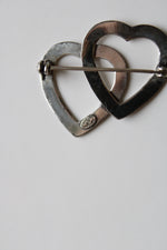 Danecraft Sterling Ribbed Hearts Pin